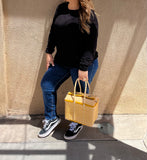 Gigi Mustard Gingham Tote